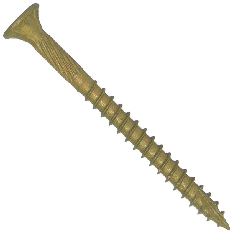 Jake Sales 8 x 1-3/4"" Bronze Coated Exterior Coated - ACQ Compatible Multipurpose Wood Screw -Torx/Star Drive Flat Head 1 Pound - 173 Screws - Image 1